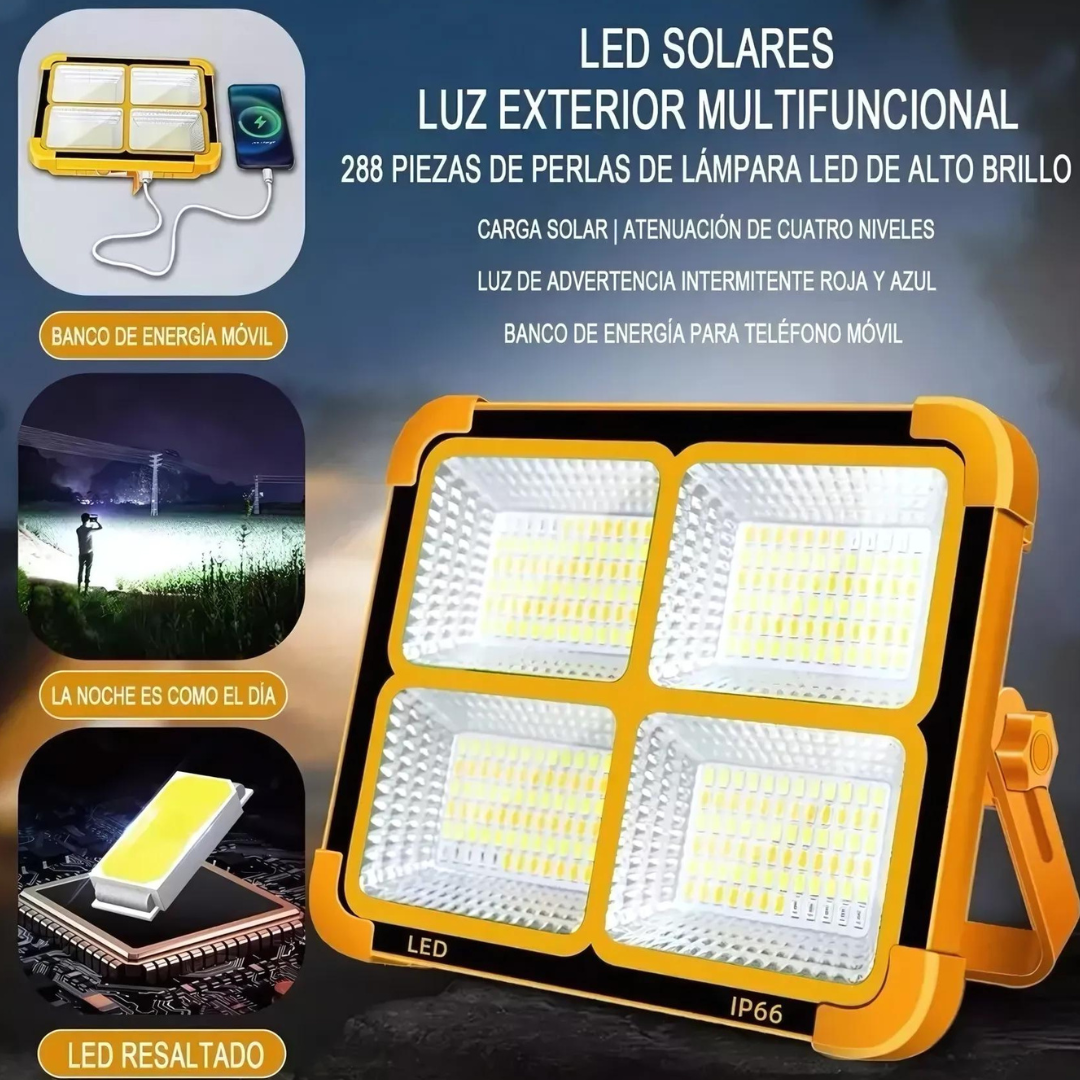 Lámpara de Emergencia 1.000W Solar y a Corriente