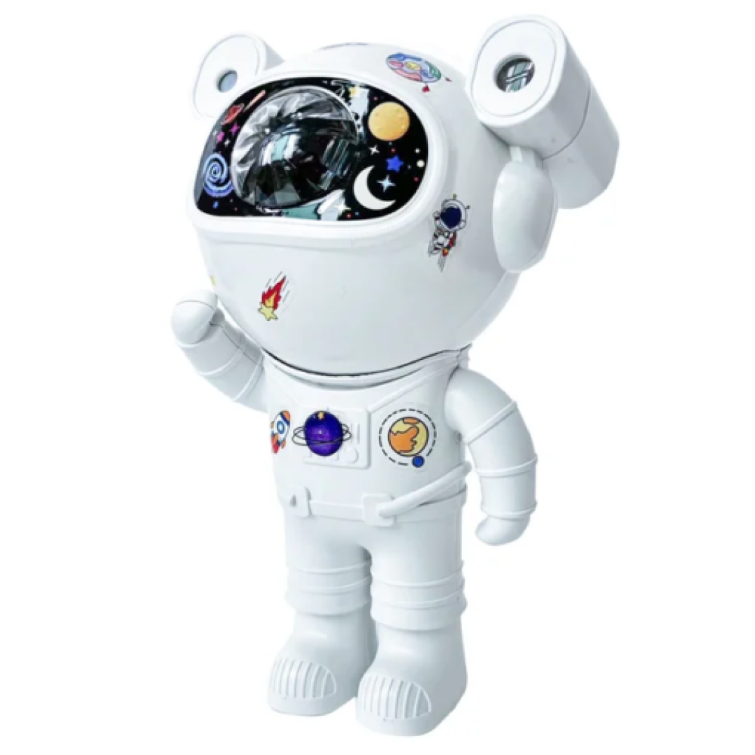 Proyector Astronauta Parlante LED Recargable + Sticker