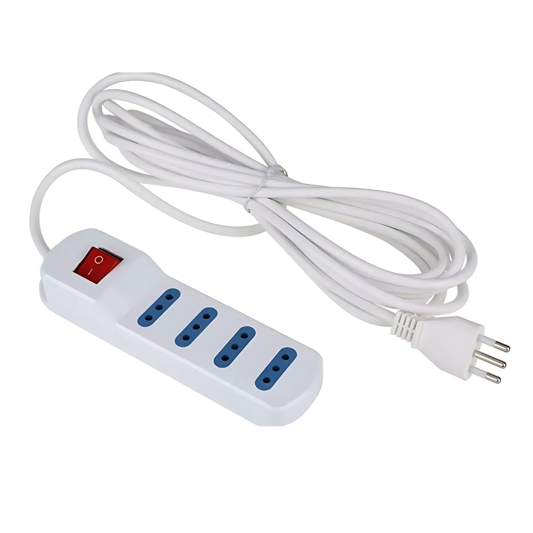 Alargador Zapatilla Eléctrica 4 Posiciones 5 Metros