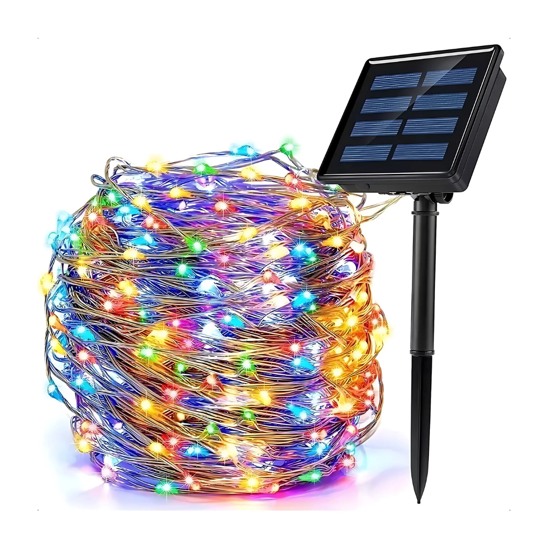 Luces Hada Solar de 100 Led 10 Metros Multicolor