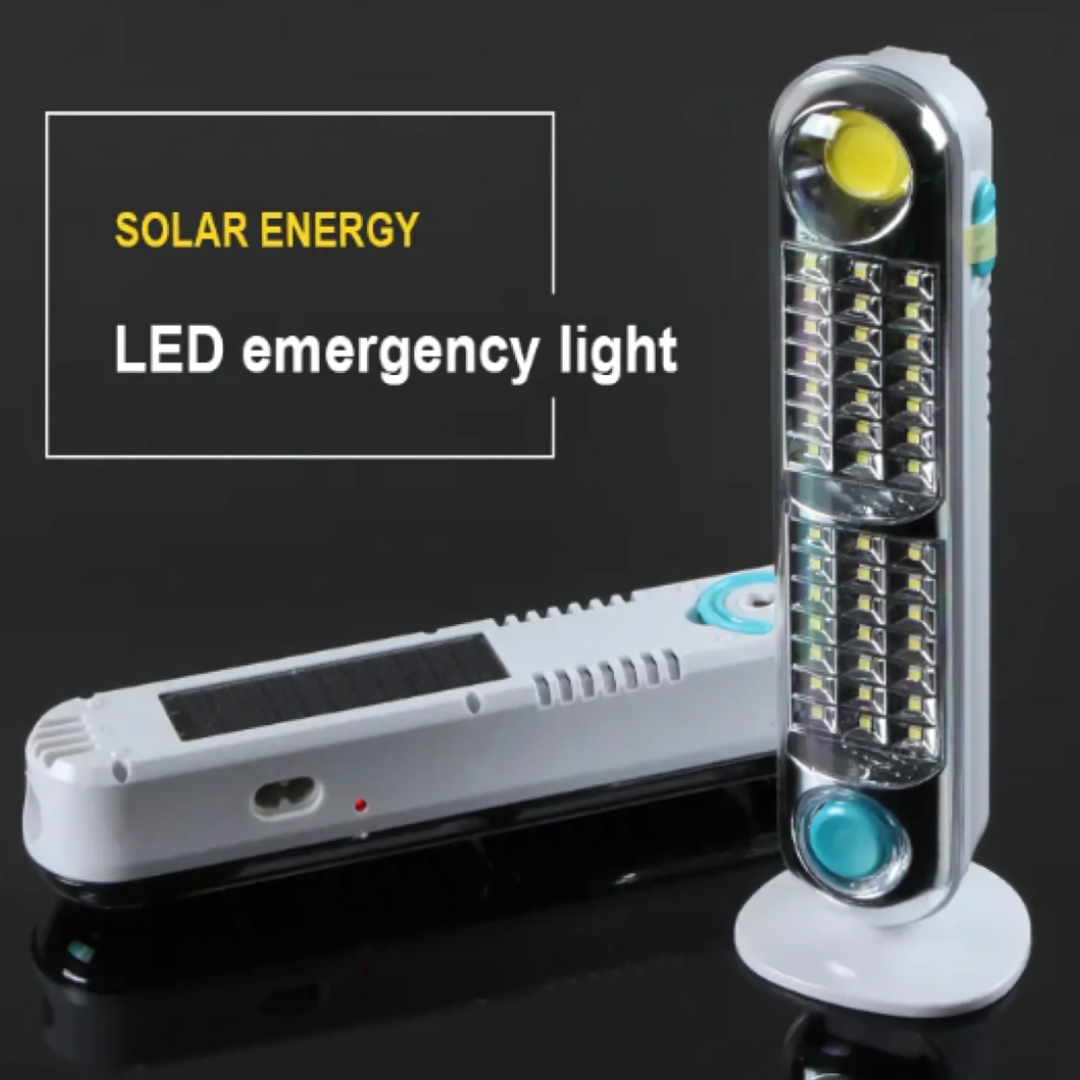 Linterna Led Solar y Corriente Recargable