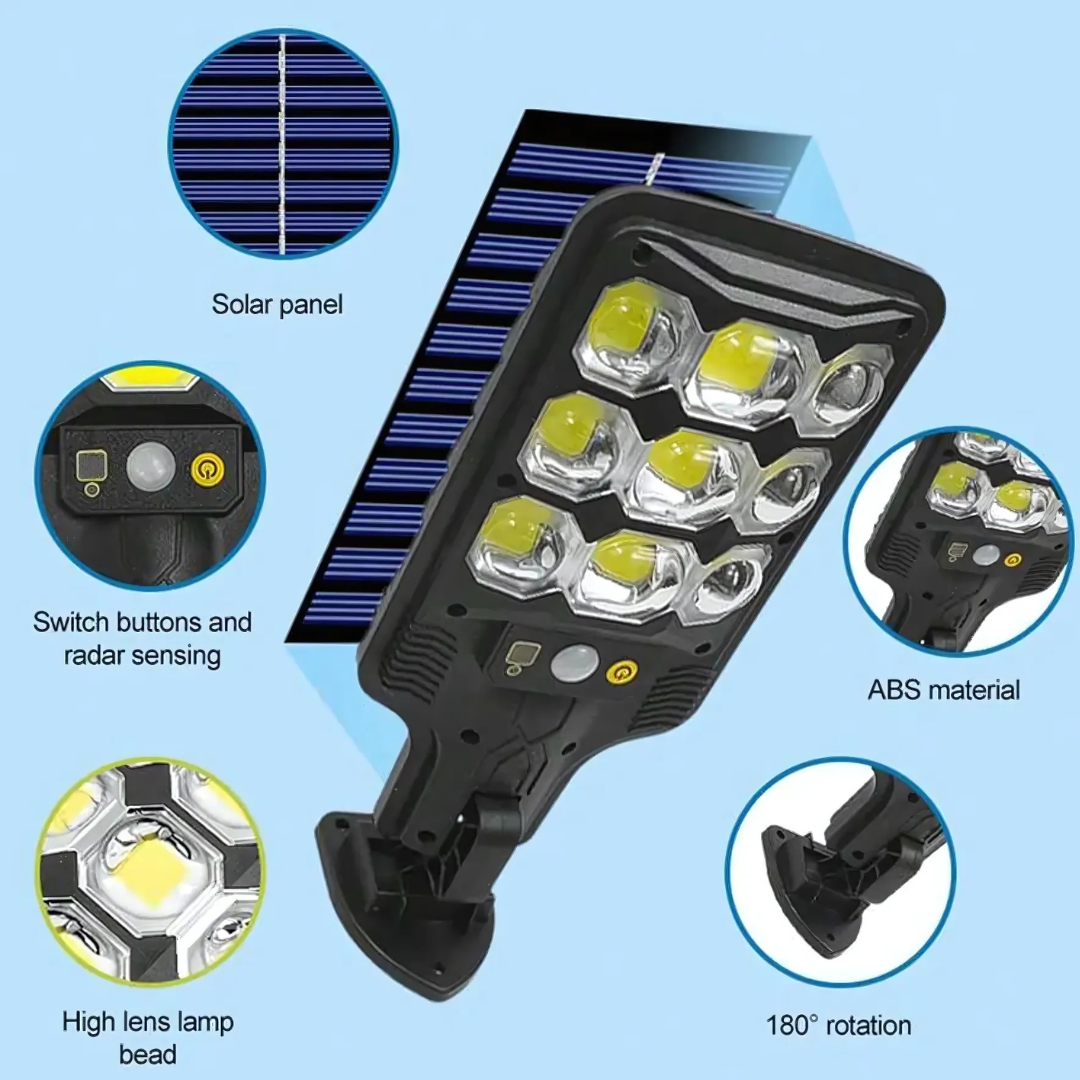 Foco Led con Sensor de Movimiento y Panel Solar