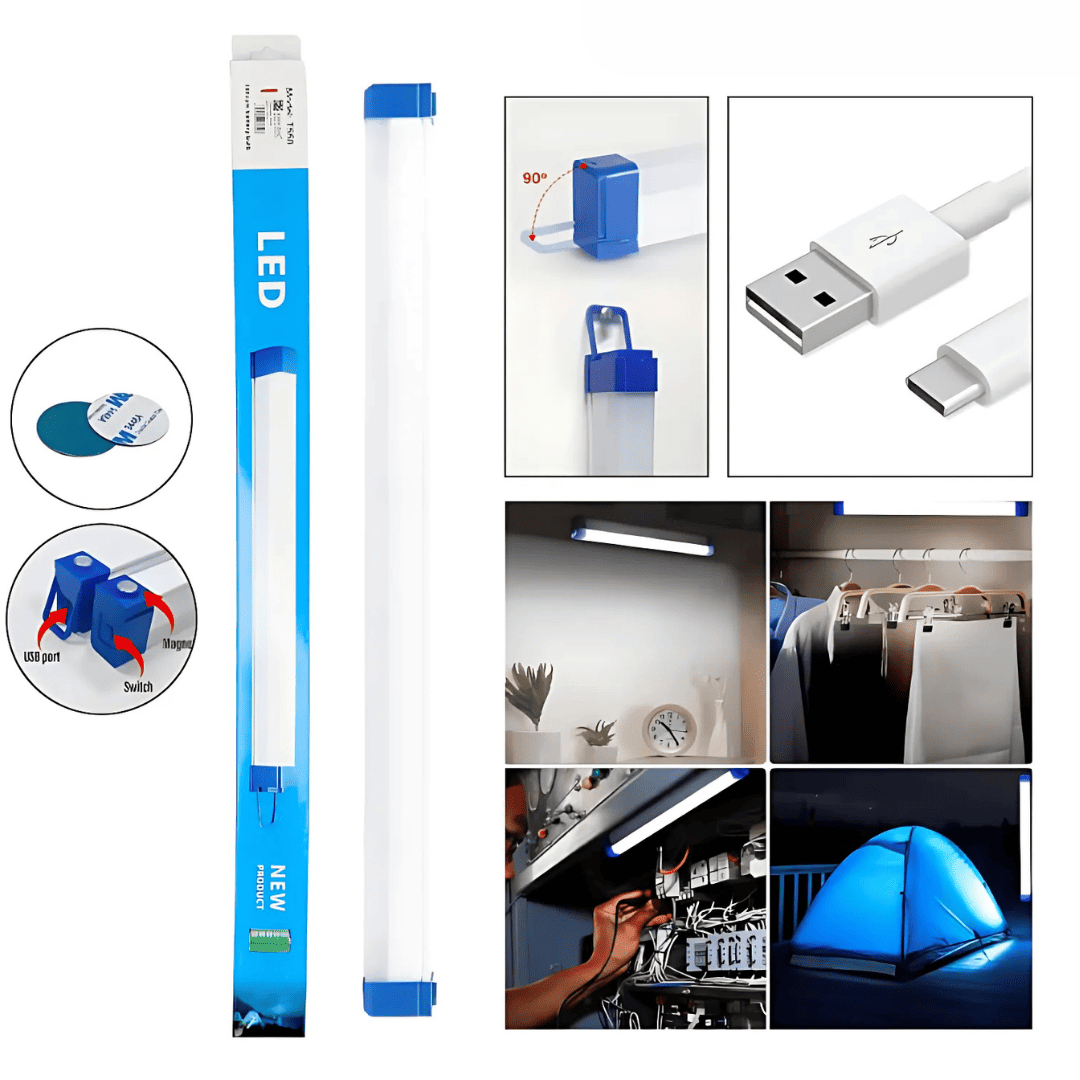Tubo Led de Emergencia 70 Cms. Portátil Recargable con Imán