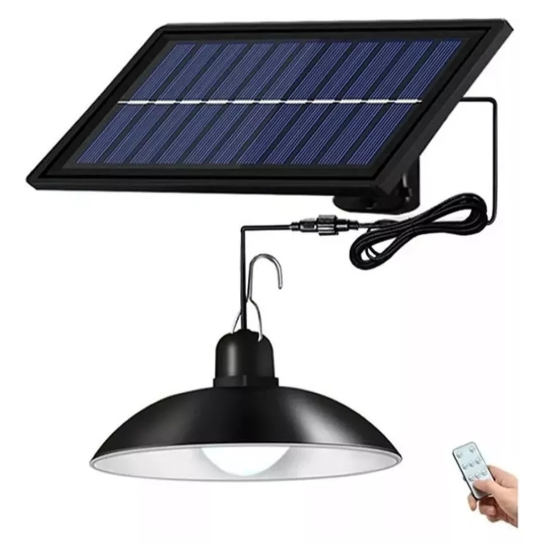 Lámpara Solar Colgante 120w Plafón + Panel Solar + Control