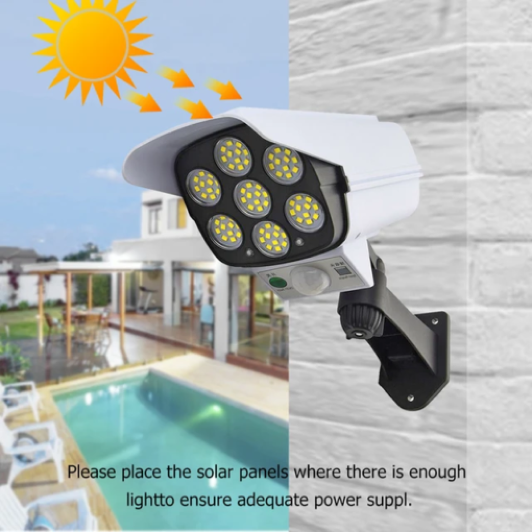 Foco Solar Con Sensor Simulador De Cámara