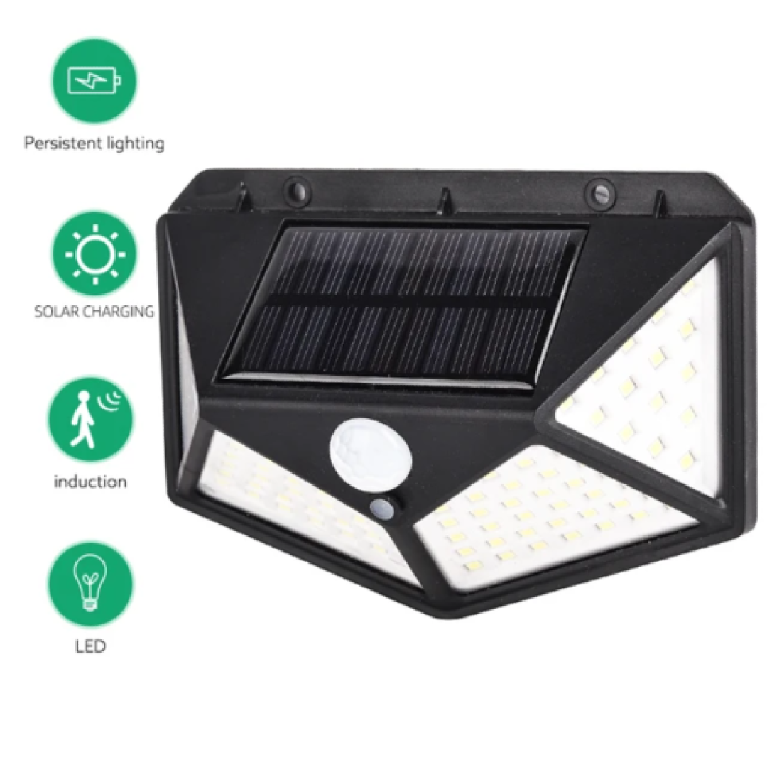 FOCO SOLAR 100 LED CON SENSOR DE MOVIMIENTO