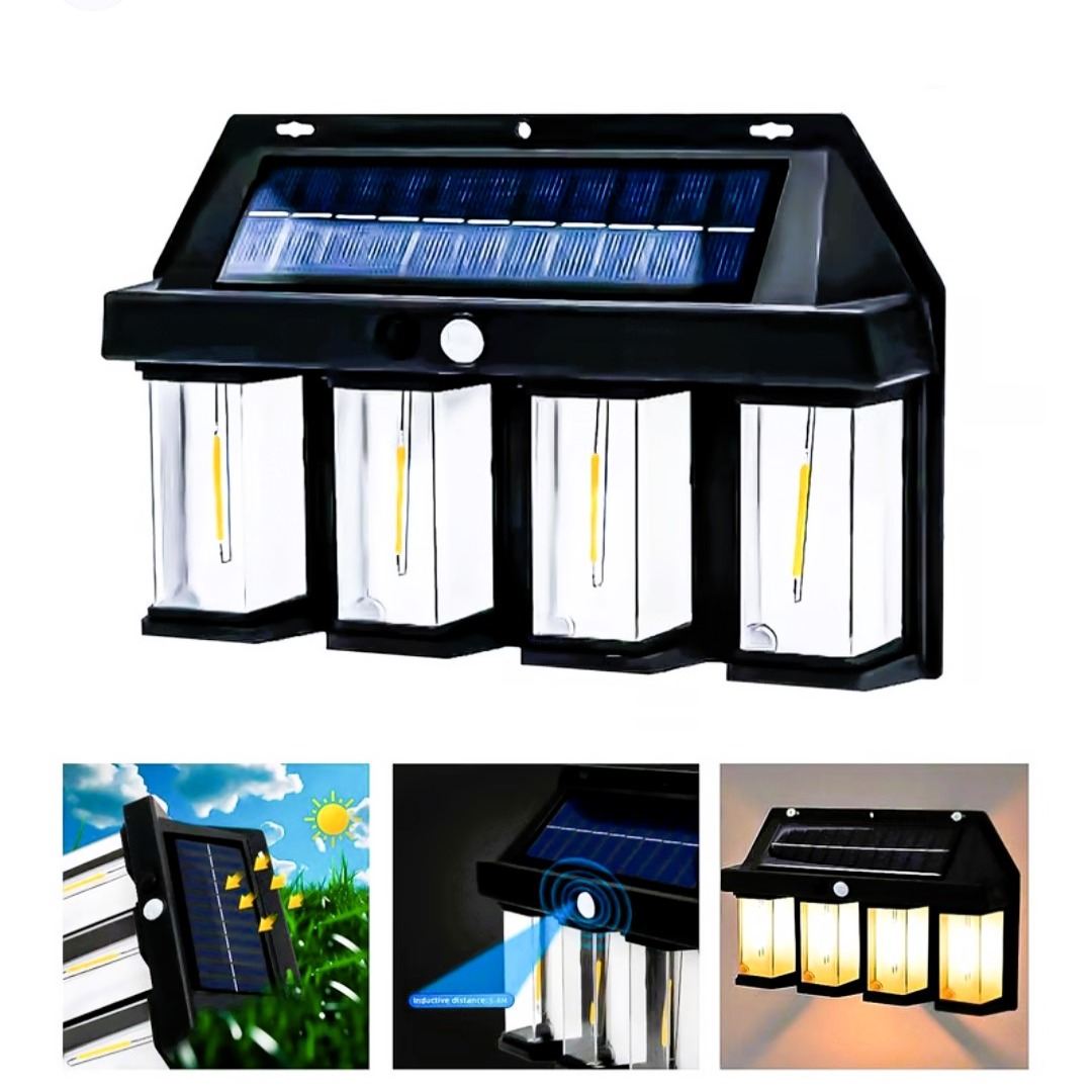 Foco Solar De Exterior Con 4 Ampolletas