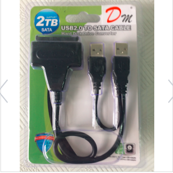 ADAPTADOR USB 2.0 A SATA 2.5 CON DOBLE USB+DC Y CAJA