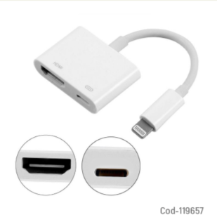 Cable Adaptador Lightning A HDMI Hembra + Puerto De Carga