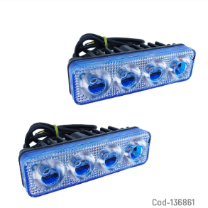 Neblinero De 4 LED Secuencial, Blanco Y Ambar. Set X 2.