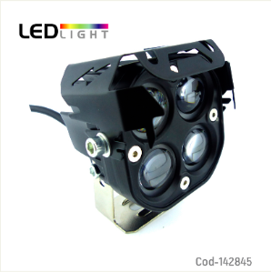 Neblinero De 4 LED Con Mascara Duo Color, Funciones Strobo Y Fijo En Metal A 12 O 24 Volt