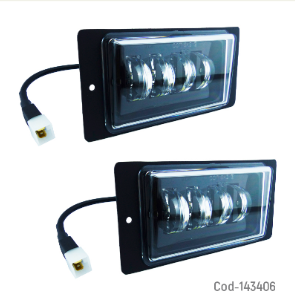 Neblinero De 4 LED Rectangular Con 40 Watt Y Duo Color Ambar-Blanco