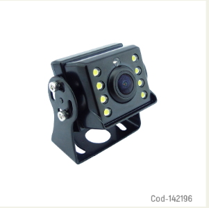 Camara Retrovisor Para Camion Cuadrada Mini De 8 LED Con 15 Mts De Cable A 12-24 Volt