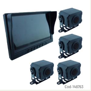 Kit DVR Para Camion De Pantalla 10” Mas 4 Camaras A 9-36 Volt Incluye Cables