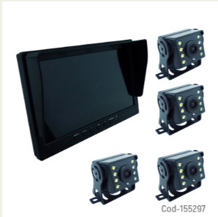 Kit Para Camion De DVR, Pantalla 10” Y 4 Camaras De 8 LED Cada Una, Funciona A 12 O 24 Volt Mas Cables.Kit Para Camion De DVR, Pantalla 10” Y 4 Camaras De 8 LED Cada Una, Funciona A 12 O 24 Volt Mas Cables.