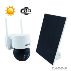 Camara De Vigilancia IP Con Panel Solar De 4 LED Marca JORTAN Modelo 8158, Sensor De Movimiento Y Controlada Por La APP ICSEE.