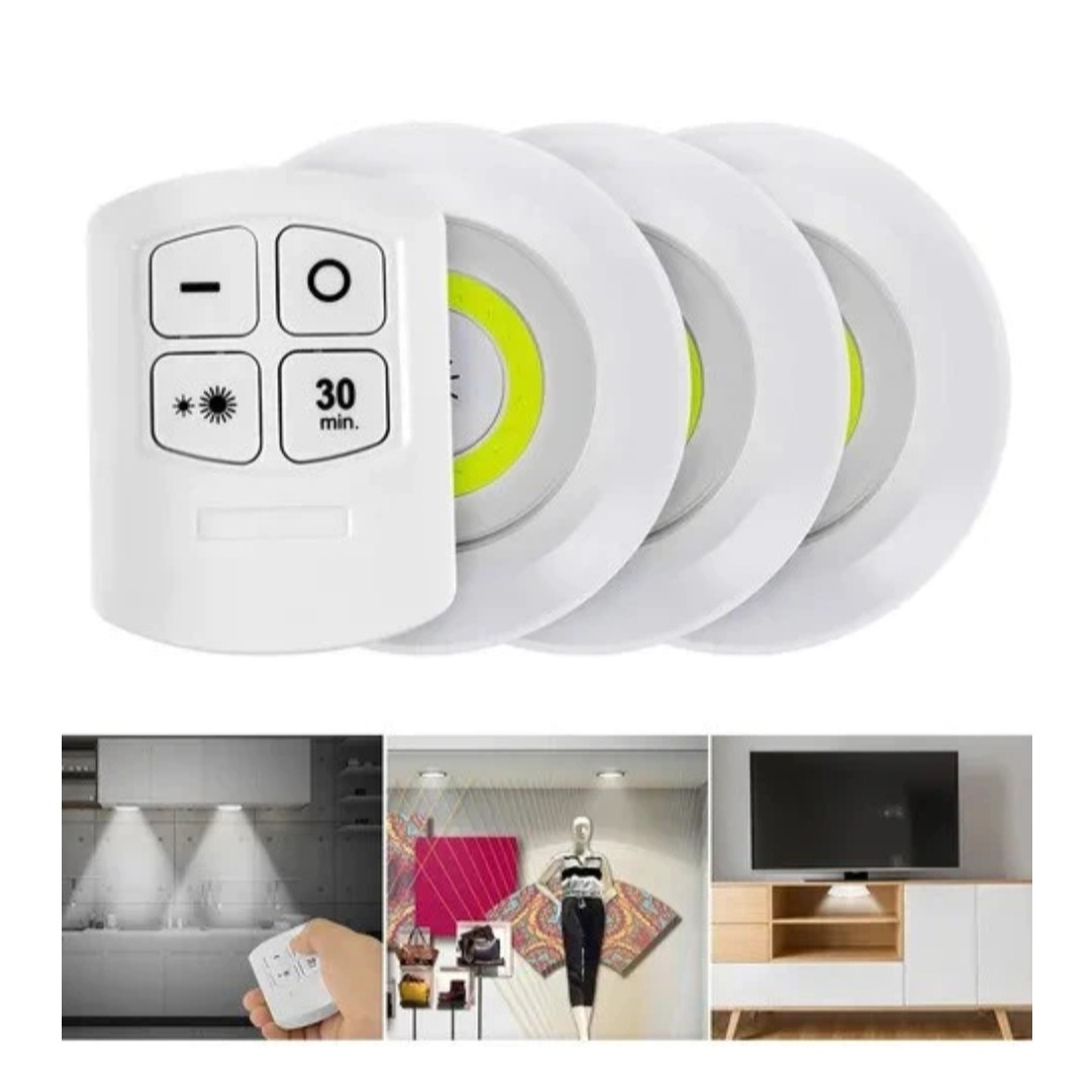 Set De 3 Luces Inalámbricas Led De Emergencia Control Remoto